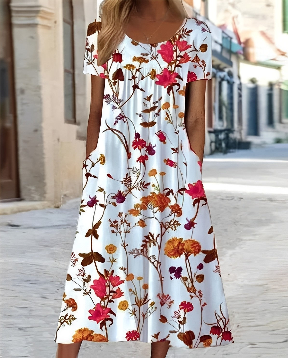 Abito Swing Donna con Fantasia Floreale Stiloso