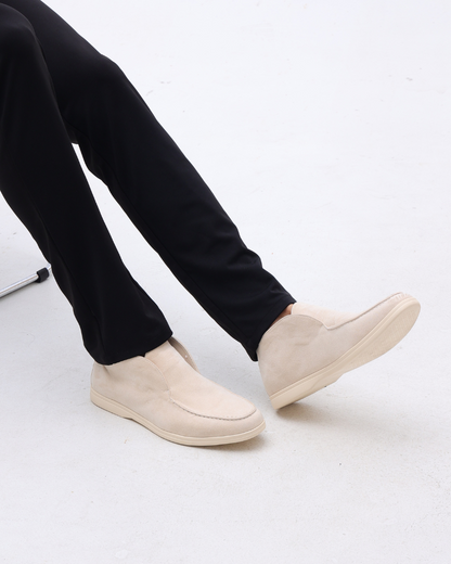 Mocassini Uomo in Pelle Scamosciata Slip-On Taglio Medio