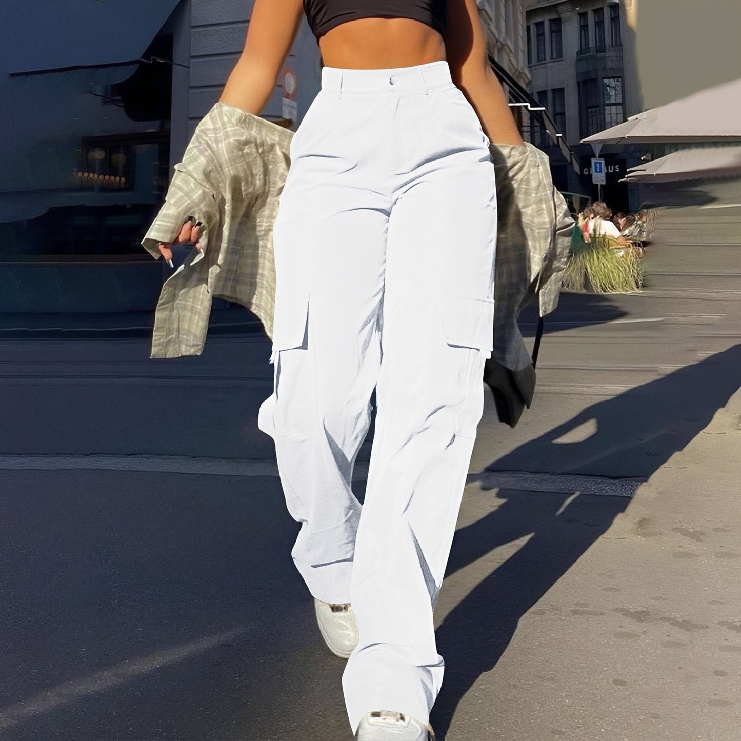 Pantaloni Cargo Donna Vita Alta Comodi - Brentozzi