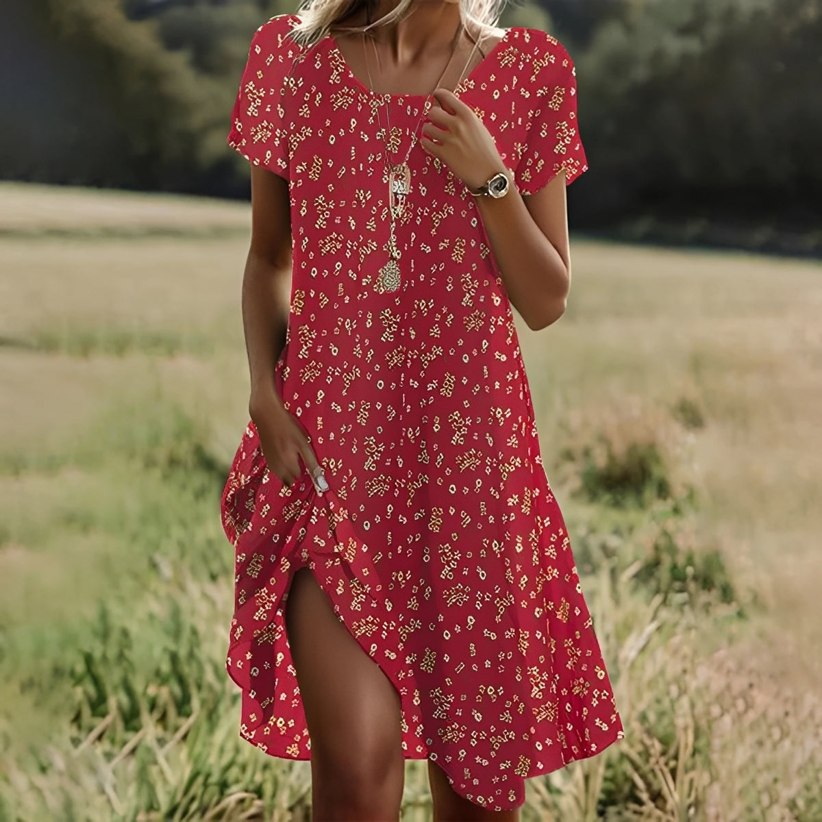 Abito Donna Manica Corta Stile Elegante