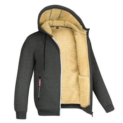 Felpa Uomo con Zip Interno in Pile Morbido