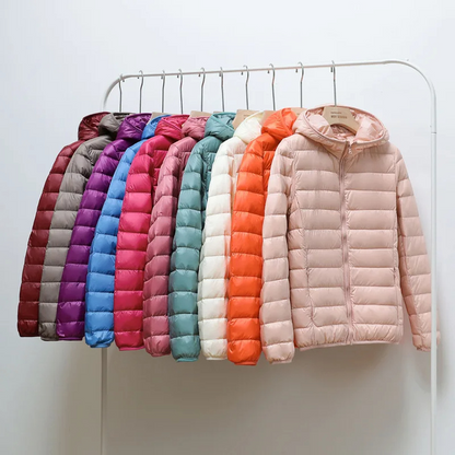 Piumino Donna con Cappuccio e Chiusura Zip