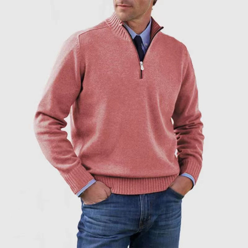 Maglione Uomo con Mezza Zip Caldo e Confortevole Stile