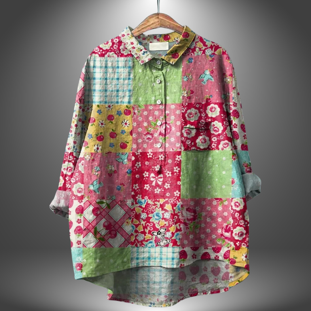 Camicia Donna Manica Lunga Fantasia Floreale