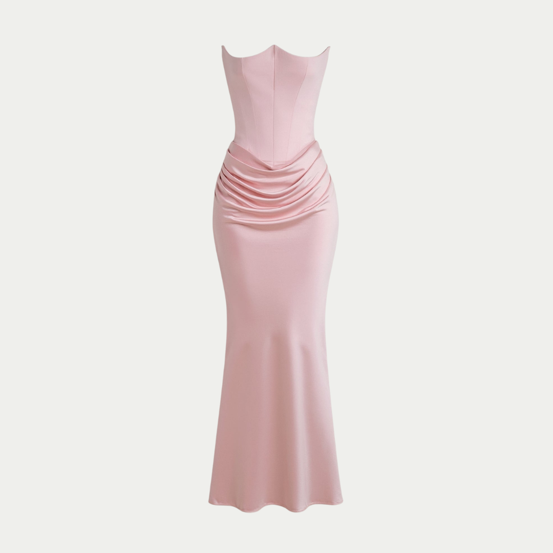 Abito Maxi Donna Cerimonia Svasato Elegante