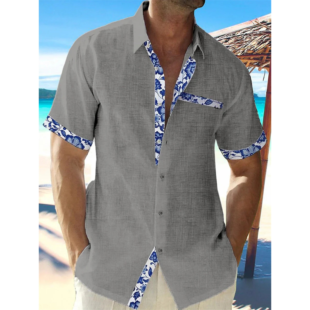 Camicia Uomo Manica Corta Bottoni Frontali Linea Slim