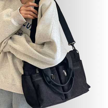 Borsa Tracolla Donna in Corda con Tasche con Zip