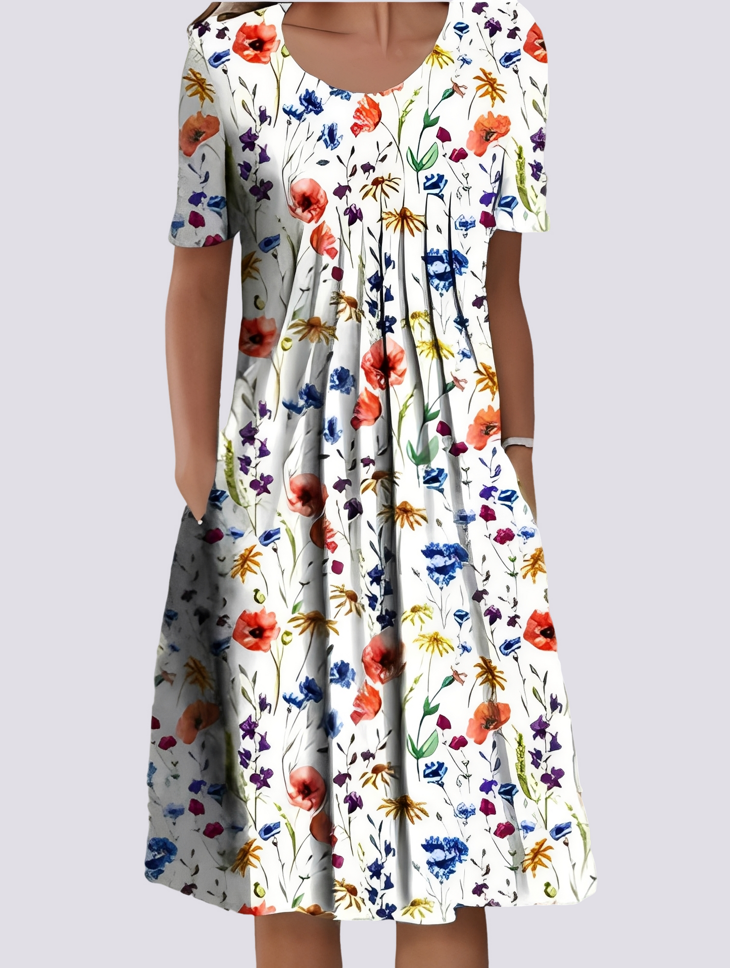 Abito Donna con Stampa Floreale Svasato