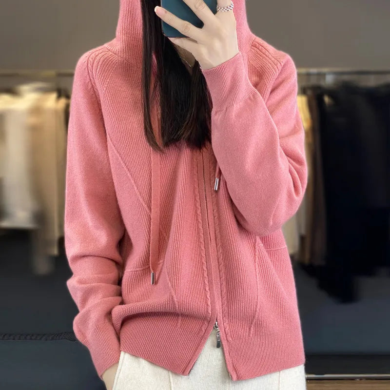 Cardigan Donna Caldo in Maglia Morbida Manica Lunga