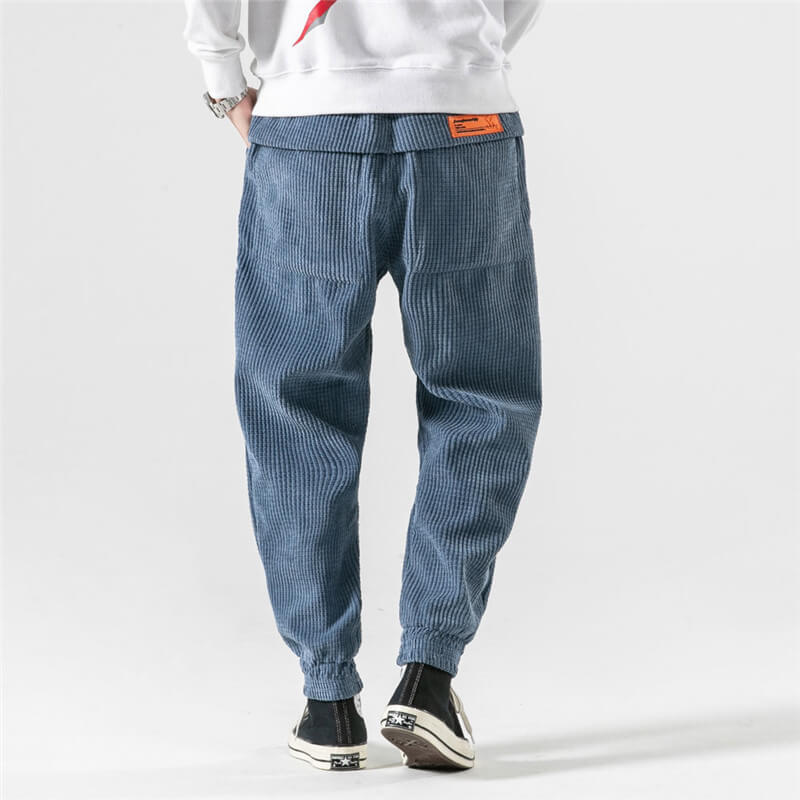 Pantaloni Uomo in Velluto a Coste Vestibilità Comoda