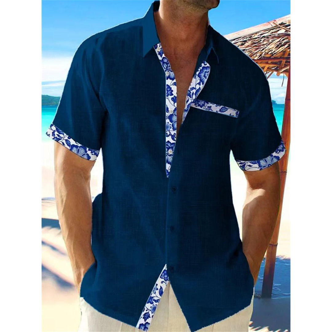 Camicia Uomo Manica Corta Bottoni Frontali Linea Slim