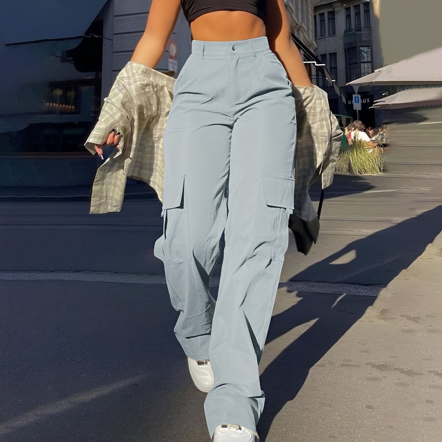 Pantaloni Cargo Donna Vita Alta Comodi