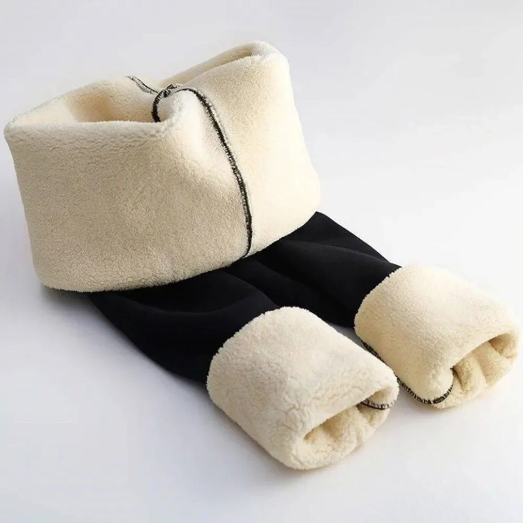 Leggings Donna in Pile Opaco Vita Elastica