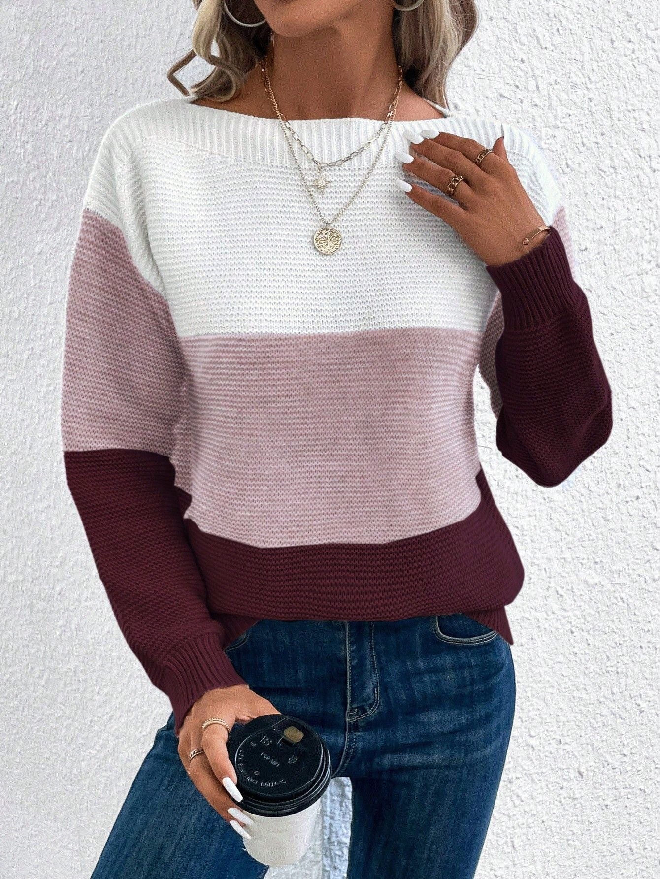 Maglione Donna Stile Classico Vestibilità Regular