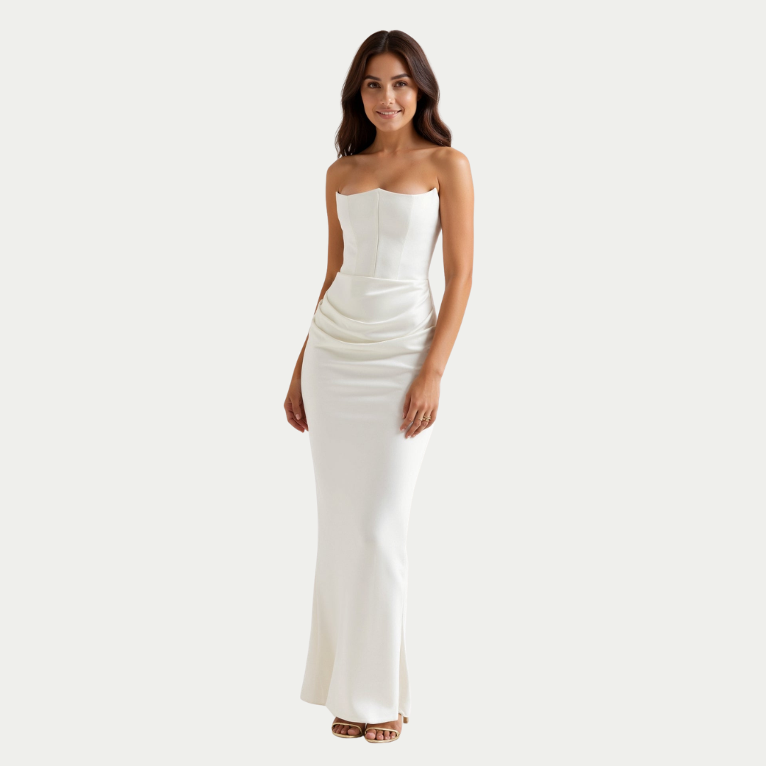 Abito Maxi Donna Cerimonia Svasato Elegante