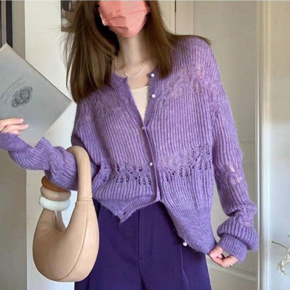 Cardigan Donna in Maglia Manica Lunga - Brentozzi