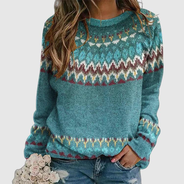 Maglione Donna con Motivo Geometrico Morbido e Casual - Brentozzi