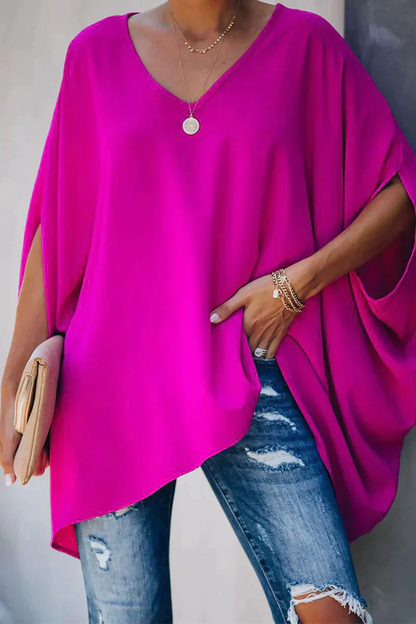 Camicia Donna Scollo a V Vestibilità Ampia