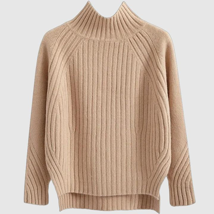 Maglione Donna a Costine Collo Alto Caldo Autunnale Invernale - Brentozzi