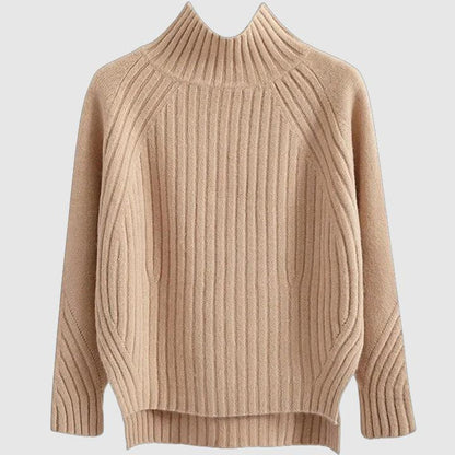 Maglione Donna a Costine Collo Alto Caldo Autunnale Invernale - Brentozzi