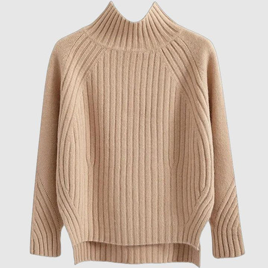 Maglione Donna a Costine Collo Alto Caldo Autunnale Invernale - Brentozzi