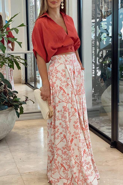 Completo Donna Scollo a V e Pantaloni Coordinati
