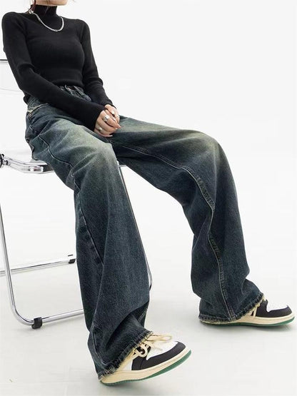 Jeans Baggy Uomo Stile Vintage Lavaggio Morbido