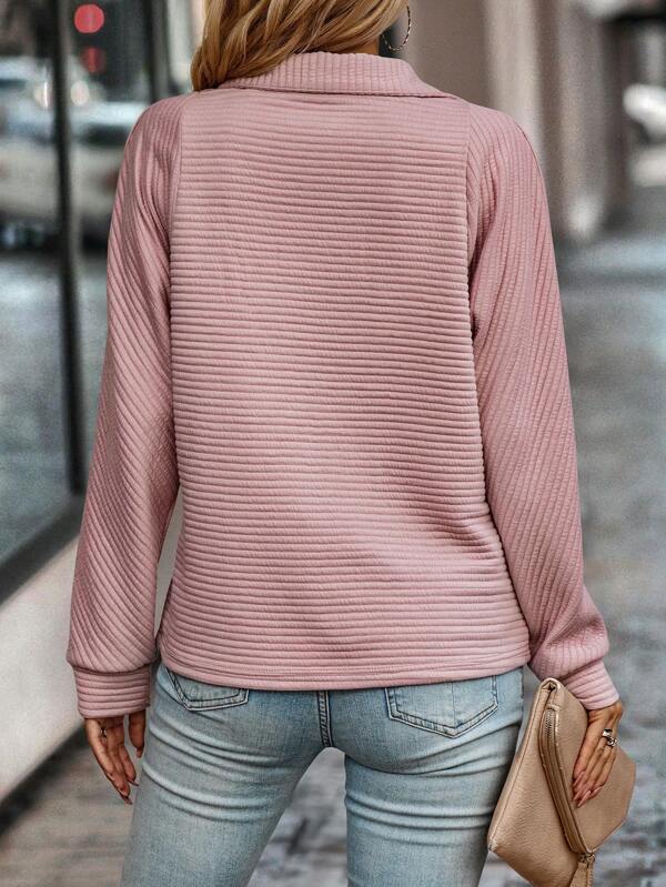Maglione Uomo con Mezza Zip Manica Lunga a Coste