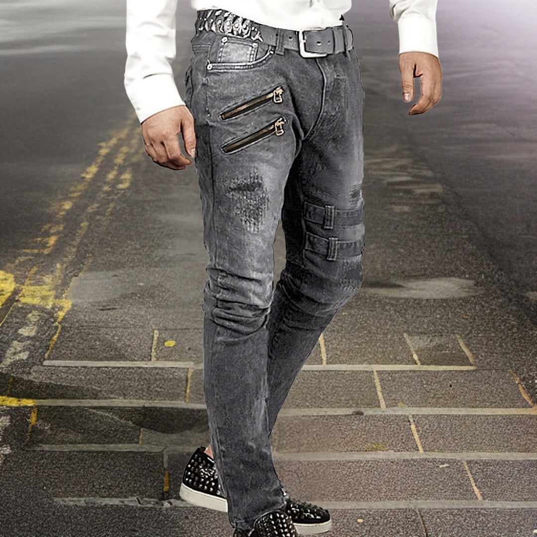 Pantaloni Moto Uomo Materiale Resistente Vestibilità Ergonomica