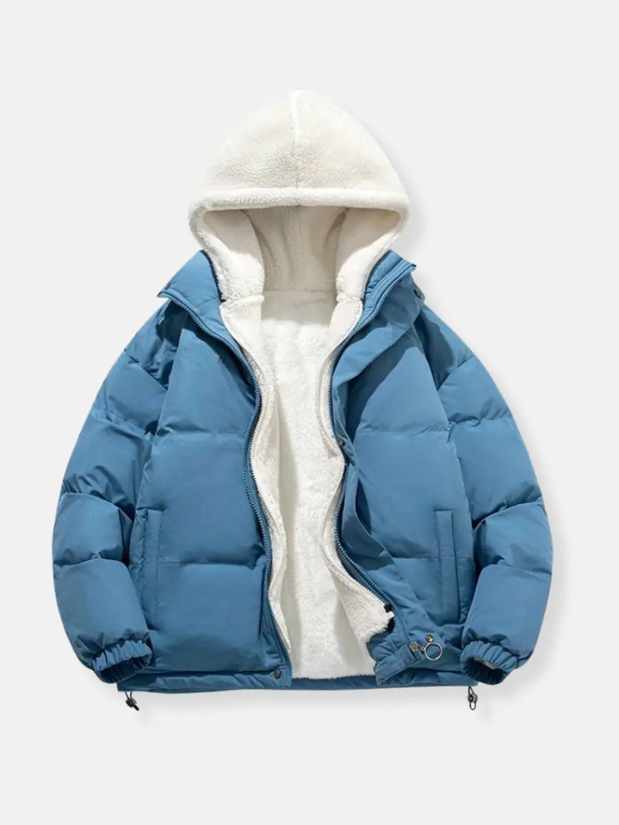 Giacca Uomo Imbottita Piuma con Chiusura Zip Calda
