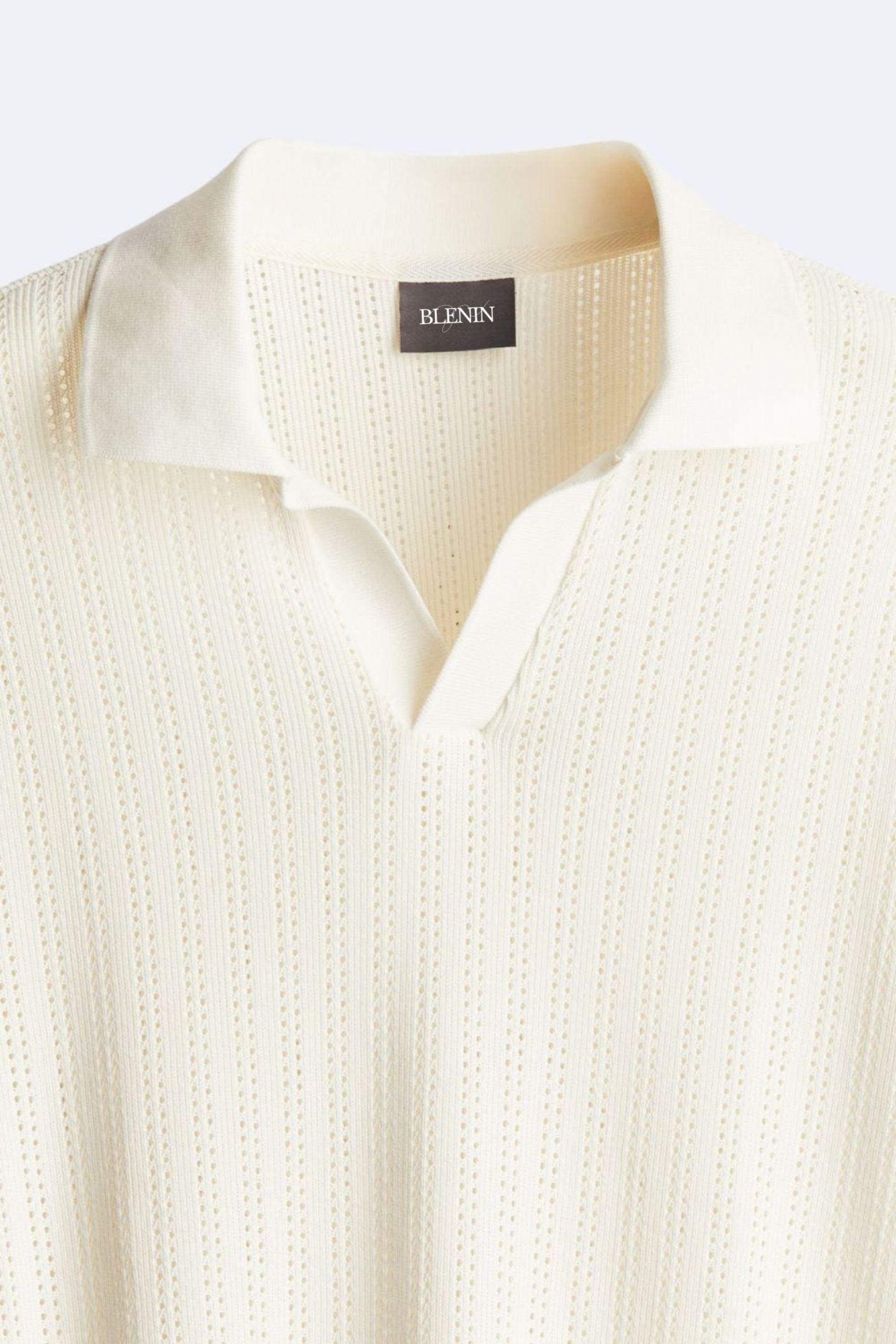 Polo Uomo Maglia Lavorata Stile Elegante