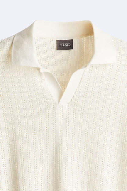 Polo Uomo Maglia Lavorata Stile Elegante