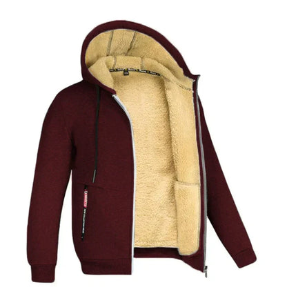 Felpa Uomo con Zip Interno in Pile Morbido