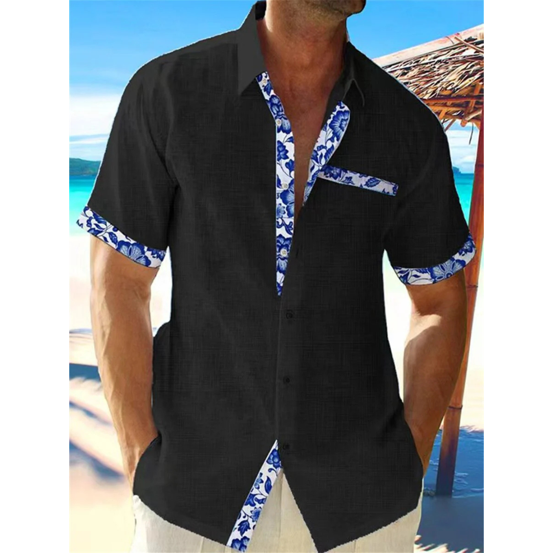 Camicia Uomo Manica Corta Bottoni Frontali Linea Slim