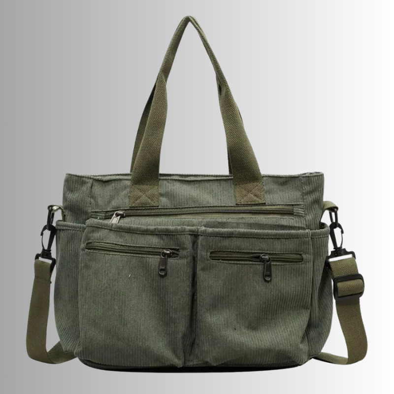 Borsa Tracolla Donna in Corda con Tasche con Zip