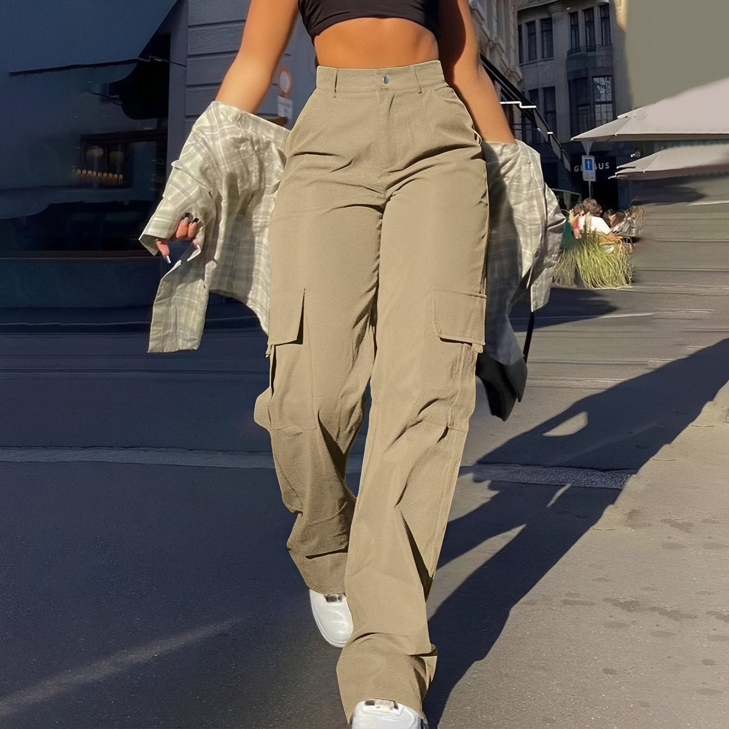 Pantaloni Cargo Donna Vita Alta Comodi