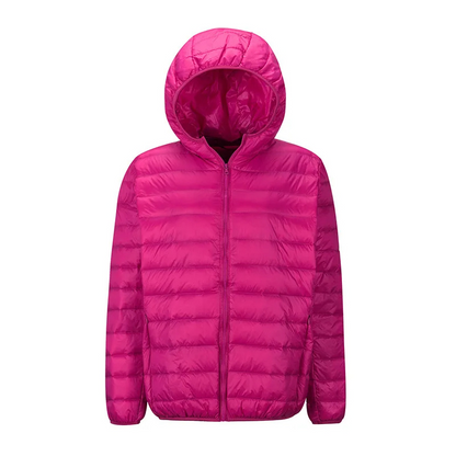 Piumino Donna con Cappuccio e Chiusura Zip