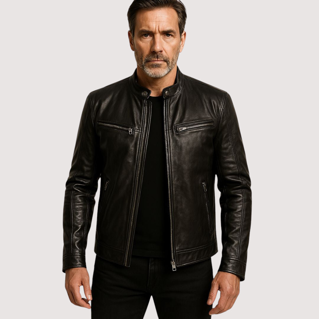 Giacca Uomo in Pelle Collo Alto - Brentozzi
