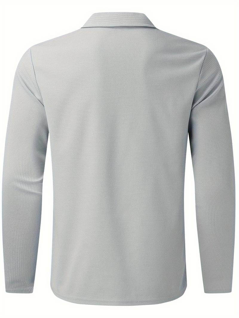 Maglia Uomo in Tessuto Waffle Manica Lunga Scollo a V