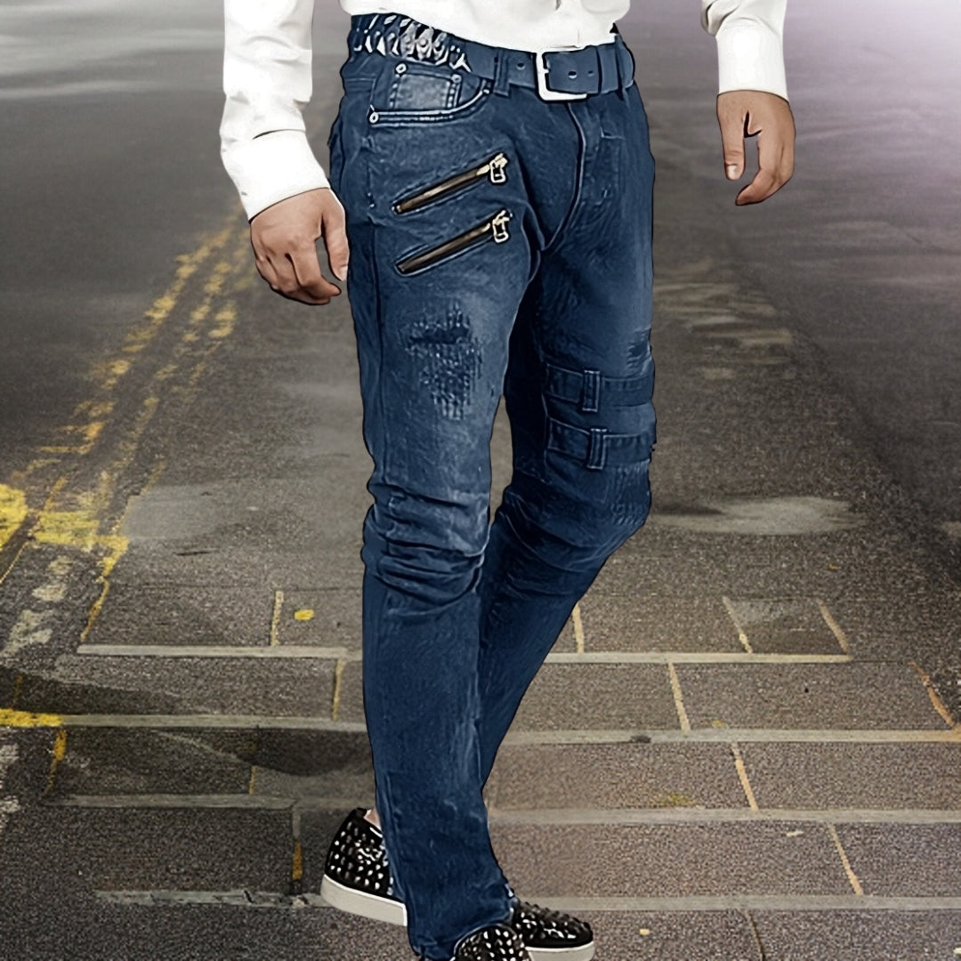 Pantaloni Moto Uomo Materiale Resistente Vestibilità Ergonomica