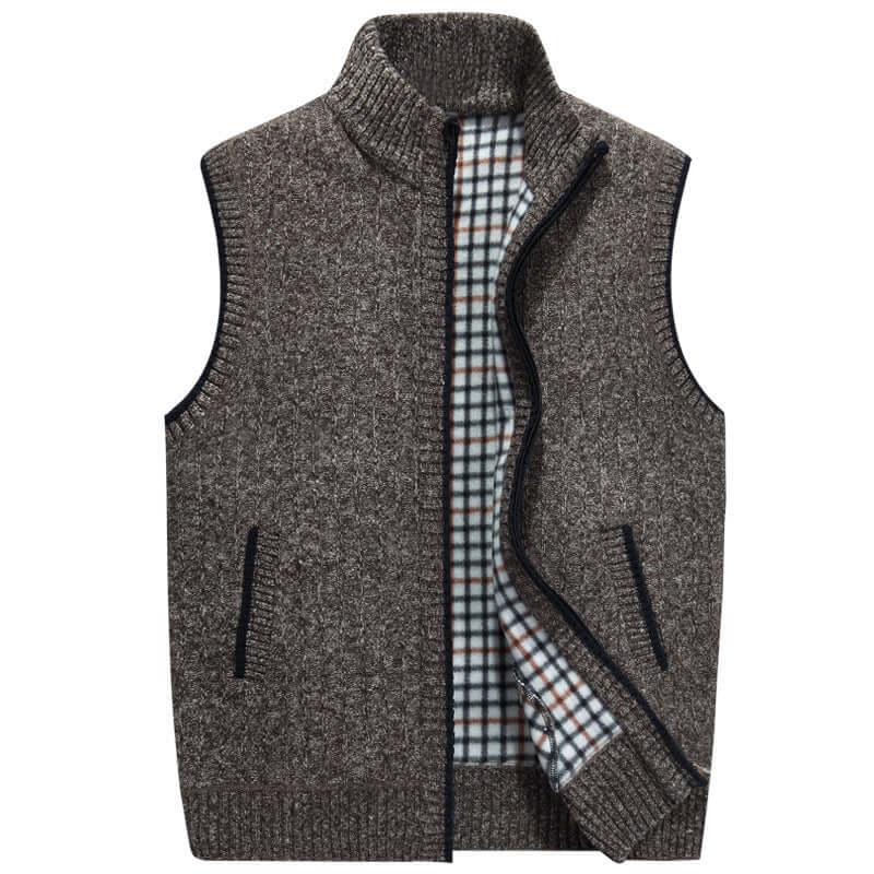 Cardigan Uomo in Maglia con Collo Alto Caldo