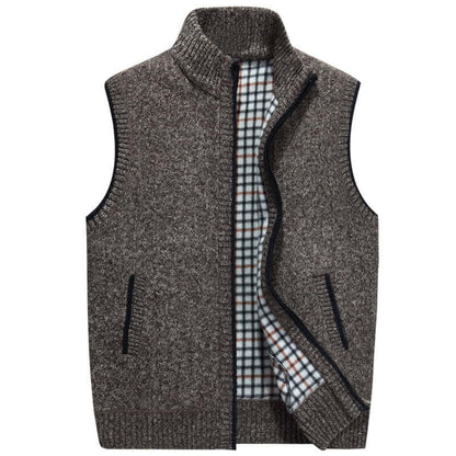 Cardigan Uomo in Maglia con Collo Alto Caldo