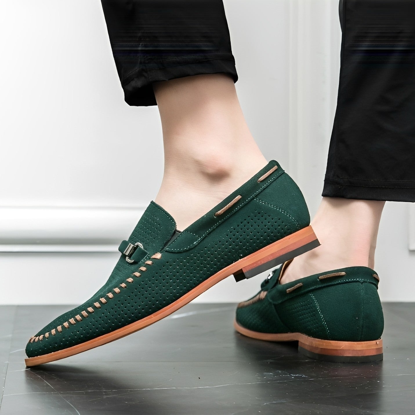 Mocassini Uomo in Pelle Scamosciata Stile Casual Elegante