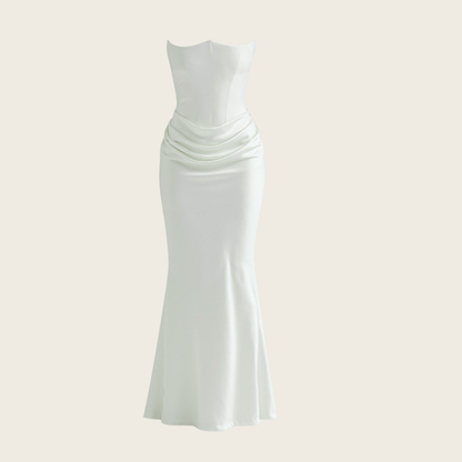 Abito Maxi Donna Cerimonia Svasato Elegante