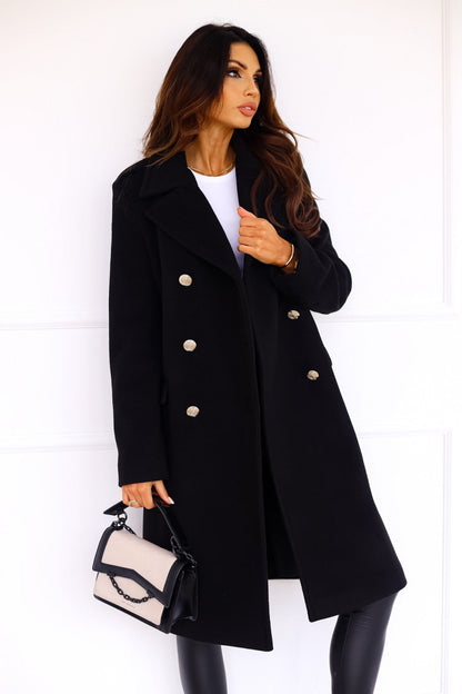 Cappotto Donna Doppio Petto in Tessuto Morbido Classico