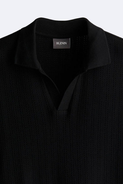 Polo Uomo Maglia Lavorata Stile Elegante