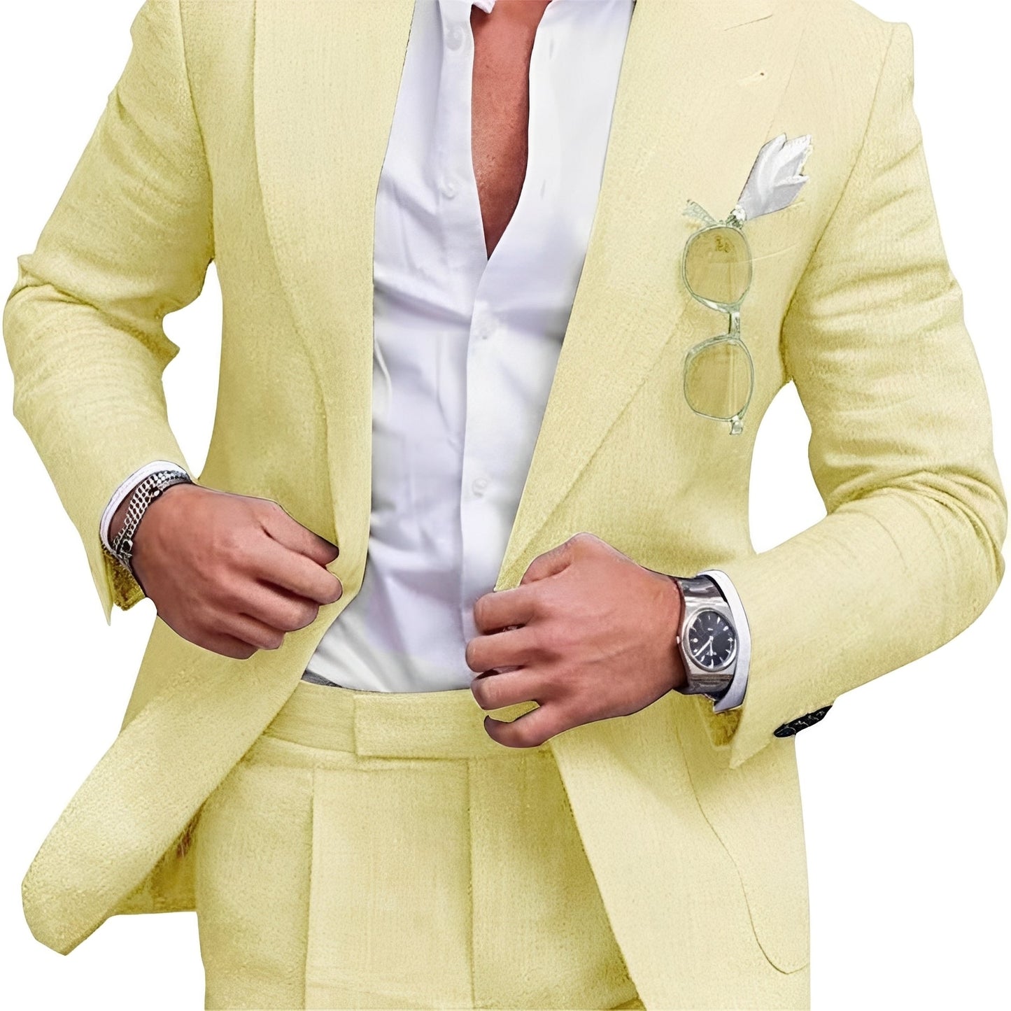 Completo Uomo Elegante Giacca Monopetto Pantaloni Coordinati