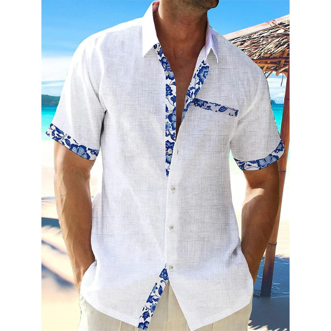 Camicia Uomo Manica Corta Bottoni Frontali Linea Slim