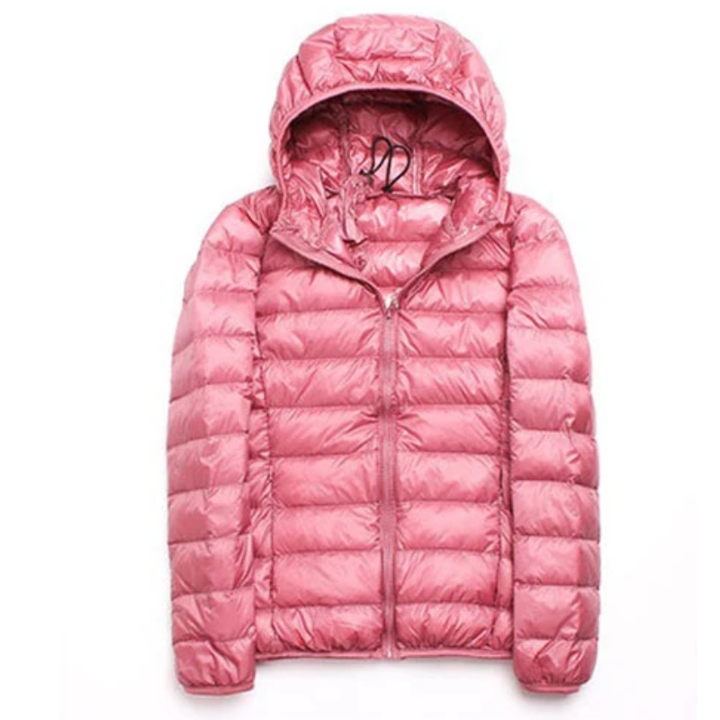Piumino Donna con Cappuccio e Chiusura Zip