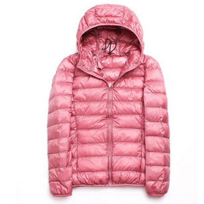 Piumino Donna con Cappuccio e Chiusura Zip